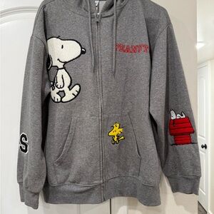 Peanuts Gray Zip-Up Hoodie